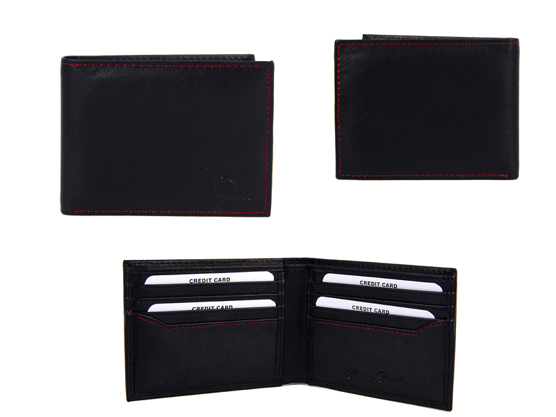 (image for) JBNC 35 BLACK/RED LEATHER CARD WALLET